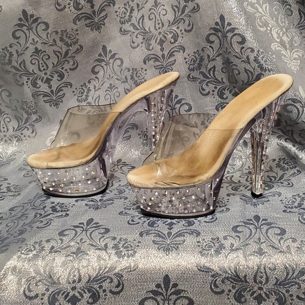 Clear high heels